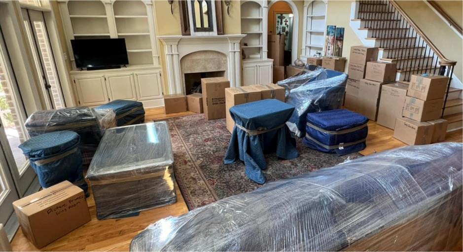 Before we pick up a single box, the room looks like this.